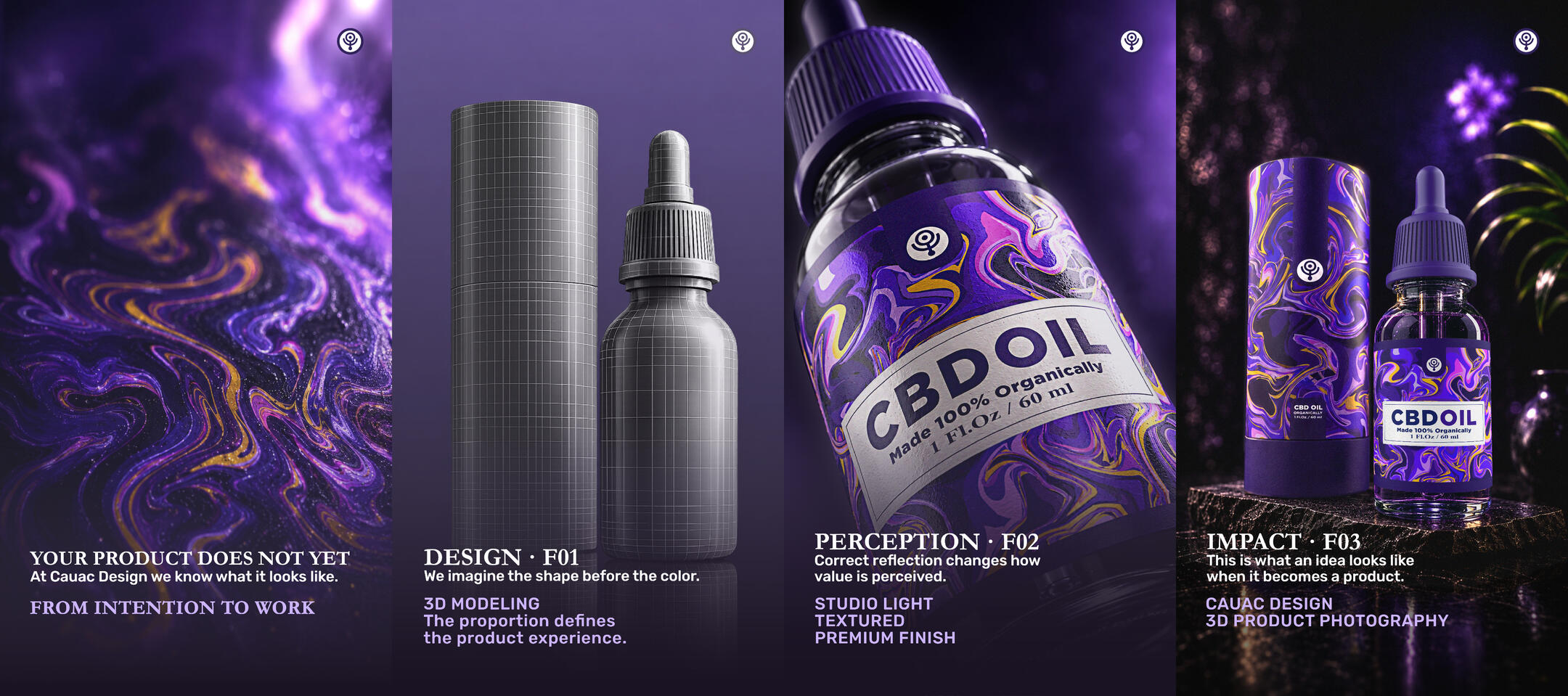 3D PRODUCT PHOTOGRAPHY CBD-OIL - CAUAC DESIGN